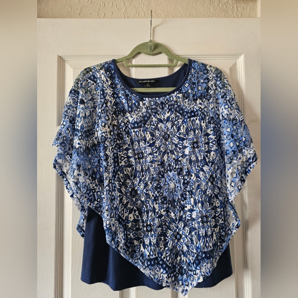 Petite Small Blue Layered Top